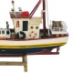 SIGNES GRIMALT Voilier Figurine en Bois de Type Bateau de pêche avec Filet, Bois MDF, Accessoires, Bleu et Blanc, Longueur 30 cm