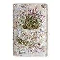 happyDko Plaque Métal 3D : Lavande de Provence, 30 x 20 cm