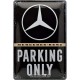 G&S Plaque 3D métal : Parking Only 30 x 20 cm