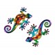 G&S Set 2 Geckos Métal et Verre, Coll Versicolor, H 21 cm