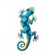 G&S Déco Murale : Gecko, Coll Natura, Bleu, H 30 cm