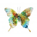 happyDko Déco Murale : Papillon métal Summer Time, Mod 3, H 27 cm