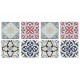 Set 8 sous-bocks Rétro, Motifs Carreaux de Ciment 3, Hauteur 11 cm