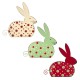 Set 3 Lapins en métal, Rouge Vert et Blanc, Collection LUDIK, L 14 cm