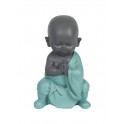 happyDko Figurine Petit Moine Kung Fu Bleu, Coll. Baby Zen, H 11 cm