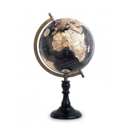 G&S Globe terrestre, Modèle La Pérouse, Version Noire, H 39 cm