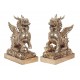 G&S Set 2 Lions Chinois Fo, Protection, Bonheur et Fortune, H 28 cm