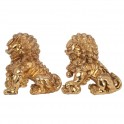 G&S Set 2 Lions Chinois Fo, Protection, Bonheur et Fortune, L 20 cm