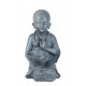 G&S Figurine Zen Intérieur Résine : Moine & Coupelle, H 34 cm
