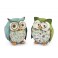 G&S Set 2 Figurines Chouette et Hibou Cosy Corner, Modèle Floral, H 10,5 cm