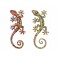 SIGNES GRIMALT Set 2 Geckos en Résine, Déco murale ou à poser, Modèle Tropik, H 16 cm