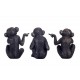 SIGNES GRIMALT Set 3 Singes de la Sagesse, Collection Jungle, Finition Antic Line, Hauteur 14 cm