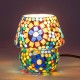 SIGNES GRIMALT Mini lampe ethnique d'inspiration orientale, Verre et Céramique colorée, Hauteur 13 cm