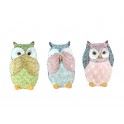 G&S Set 3 Chouettes de la Sagesse, Mod Harmony Pastel, Hauteur 9 cm