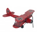 G&S Avion Rétro XL en Laiton, Modèle Biplan Rouge, Longueur 45 cm