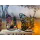 Set 2 Photophores Papillons, Métal et Verre, Effet Vitrail, Hauteur 12,5 cm