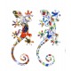 SG Set 2 Geckos Muraux Multicolores, Série Kolor, Hauteur 17 cm