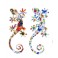 SG Set 2 Geckos Muraux Multicolores, Série Kolor, Hauteur 17 cm