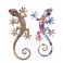 SIGNES GRIMALT Set 2 Geckos Muraux Multicolores, Série Kolor, Hauteur 20,5 cm