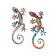SIGNES GRIMALT Set 2 Geckos Muraux Multicolores, Série Kolor 5, Hauteur 20,5 cm