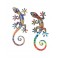 SIGNES GRIMALT Set 2 Geckos Muraux Multicolores, Série Kolor 5, Hauteur 20,5 cm