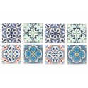 Set 8 sous-bocks Rétro, Motifs Carreaux de Ciment 1, H 11 cm