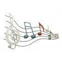 G&S Déco Murale Musique : Portée Musicale Multicolore, L 67 cm