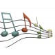 G&S Déco Murale Musique : Portée Musicale Multicolore, L 67 cm