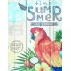 ITINT Plaque Bois vintage Perroquet & Jungle : Summertime, Hauteur 60 cm