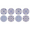 Set 8 sous-bocks Ronds 1, Motifs Carreaux de Ciment, H 10,8 cm