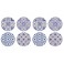 Set 8 sous-bocks Ronds 1, Motifs Carreaux de Ciment, H 10,8 cm