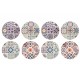 Set 8 sous-bocks Ronds 2, Motifs Carreaux de Ciment, H 10,8 cm
