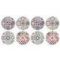 Set 8 sous-bocks Ronds 2, Motifs Carreaux de Ciment, H 10,8 cm