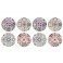 Set 8 sous-bocks Ronds 2, Motifs Carreaux de Ciment, H 10,8 cm