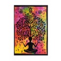 happyDko Décoration Murale Tissu : Batik Indien, Modèle Yoga & Arbre de Vie, H 105 cm