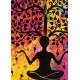 happyDko Décoration Murale Tissu : Batik Indien, Modèle Yoga & Arbre de Vie, H 105 cm