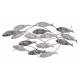 happyDko Déco murale métal : Banc de sardines, Camaïeu de Gris, L 100 cm