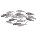 happyDko Déco murale métal : Banc de sardines, Camaïeu de Gris, L 100 cm