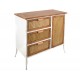 Signes Grimalt Meuble Commode 1 Porte 3 Tiroirs avec Cannage, Collection Bois Naturel, H 84 cm
