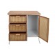 Signes Grimalt Meuble Commode 1 Porte 3 Tiroirs avec Cannage, Collection Bois Naturel, H 84 cm