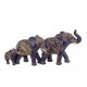 G&S Figurine Famille de 3 éléphants, Modèle Jungle Chic Marron et Doré, L 31 cm