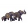 G&S Figurine Famille de 3 éléphants, Modèle Jungle Chic Marron et Doré, L 31 cm