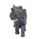 G&S Figurine Famille de 3 éléphants, Modèle Jungle Chic Marron et Doré, L 31 cm