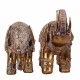 Set 2 éléphants Résine : Modèle Brunei, Doré, L 20 cm (Grand)
