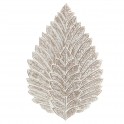 SGRIMALT Déco murale en Bois : Feuille Stylisée et Céruse Blanche, H 100 cm