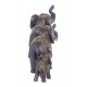 G&S Figurine Famille de 3 éléphants, Modèle Jungle Chic Marron et Doré, L 31 cm