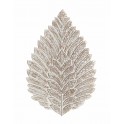 ORIGEN Déco murale en Bois : Feuille Stylisée et Céruse Blanche, H 100 cm