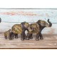 G&S Figurine Famille de 3 éléphants, Modèle Jungle Chic Marron et Doré, L 31 cm
