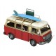 SIGNES GRIMALT Van Combi Miniature en Fer, Modèle Valise et Planche de Surf, Rouge, Longueur 28 cm