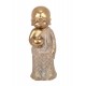 G&S Figurine Moine Bouddha Debout en Résine, Modèle White & Gold, H 20 cm